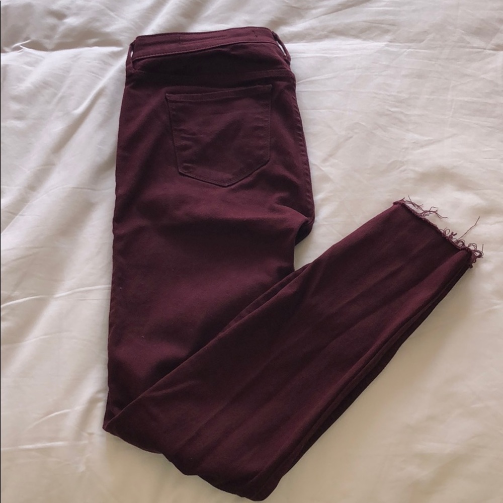 Abercrombie frayed hem super skinny cropped jeans